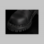 Steadys kožené topánky 10 dierkové čierne  s prešívanou oceľovou špičkou a vyšívaným logom A.C.A.B.